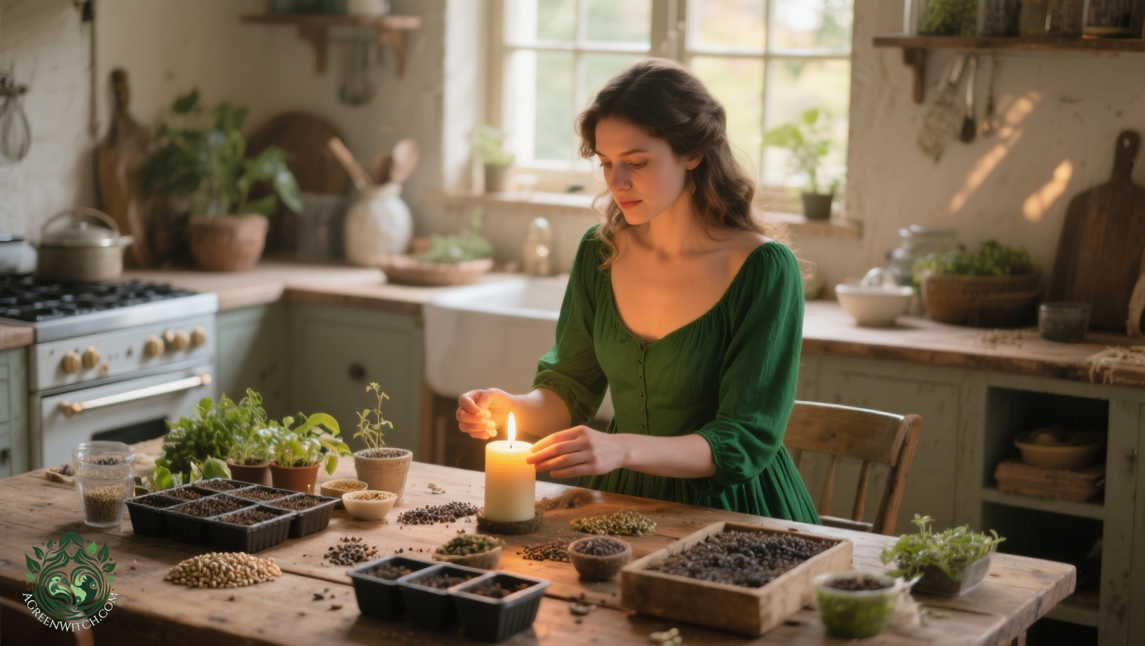 Gardening with the Wheel of the Year Lighting Candle Imbolc Ritual