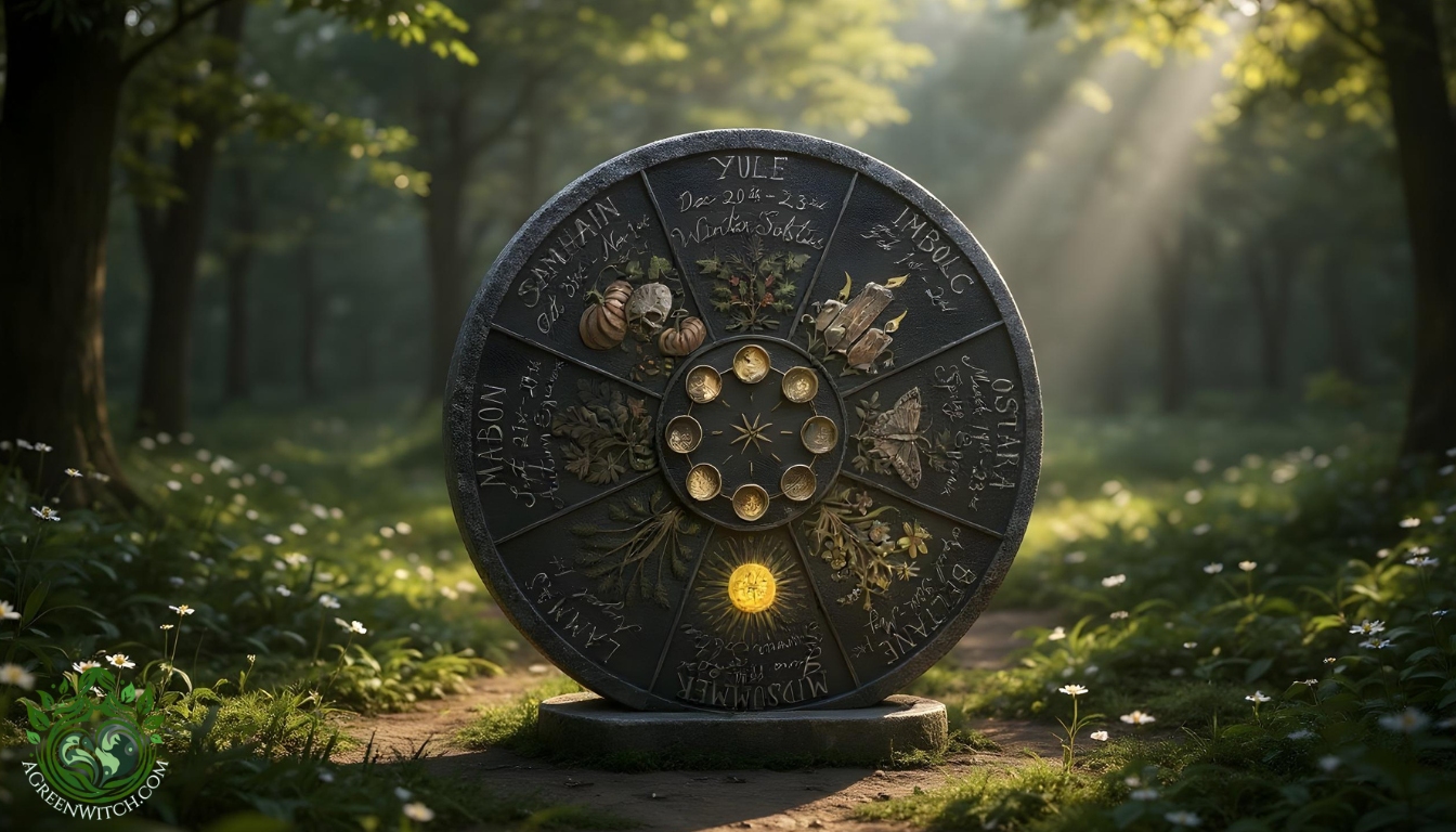 Wheel of the year In stone in Forest