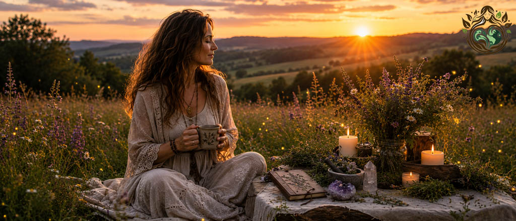 Mindful Litha A Green Witch Serene wildflower