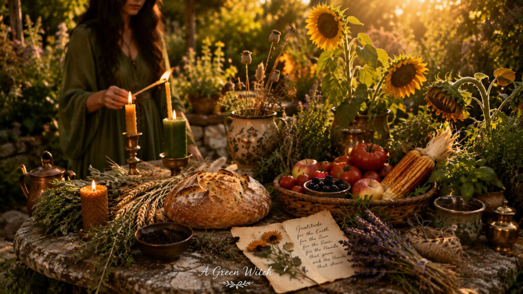 Lammas for green witches Altar