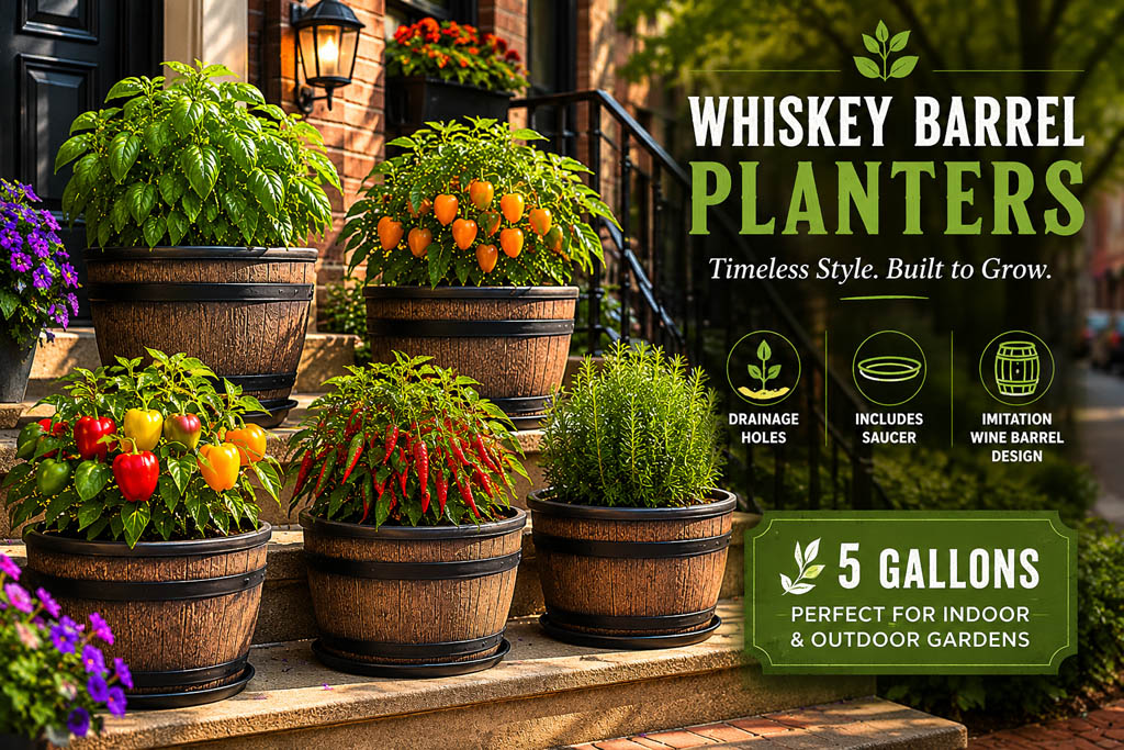 Large Barrel Planter