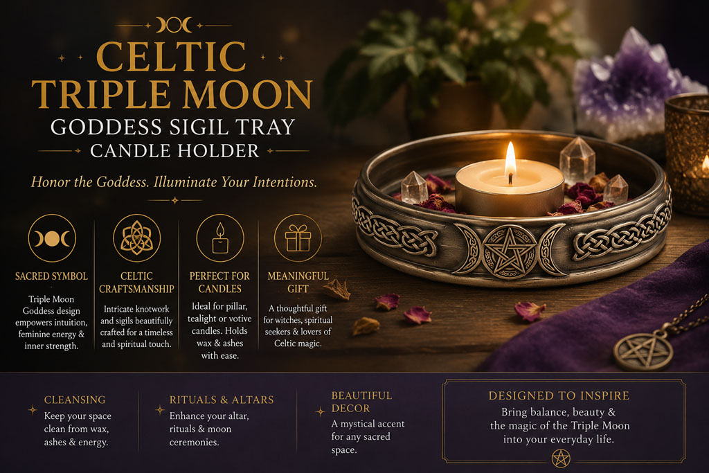 Celtic Goddess Sigl tray Candle Holder
