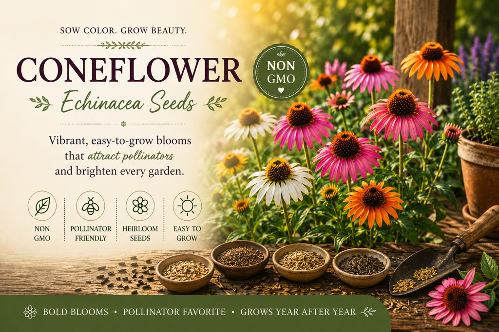 Coneflower Echinachea Seeds Banner