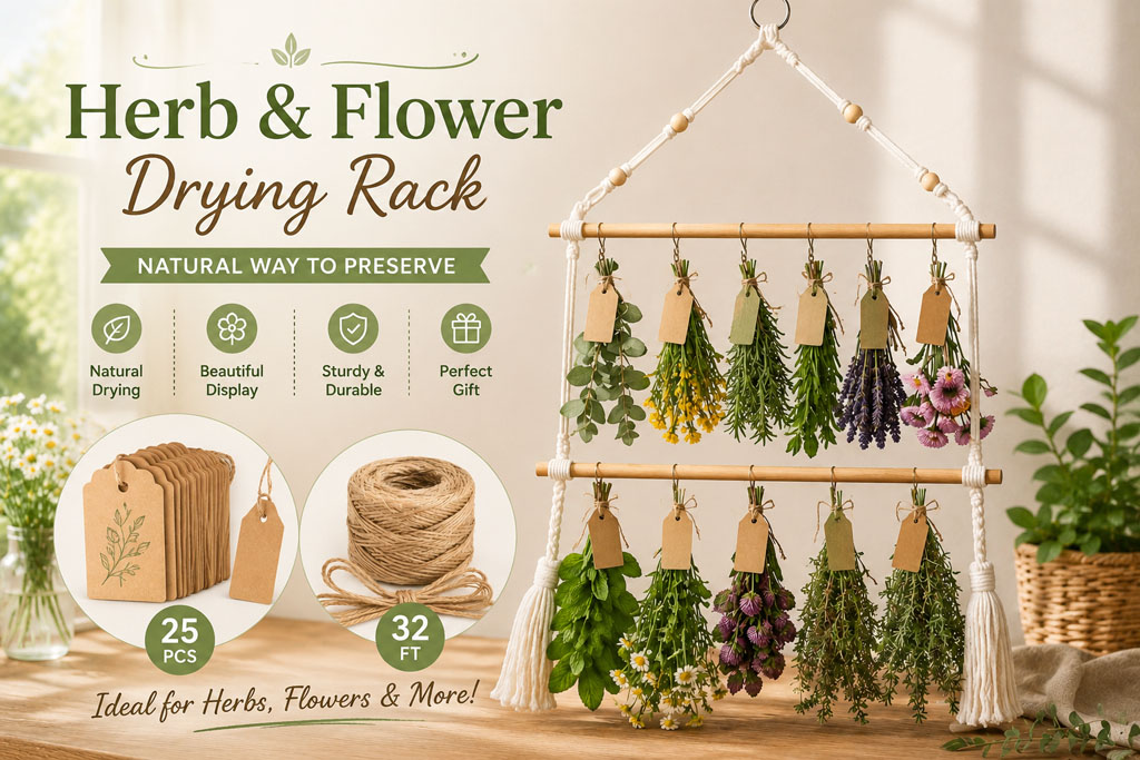 Herb and floral drying rack