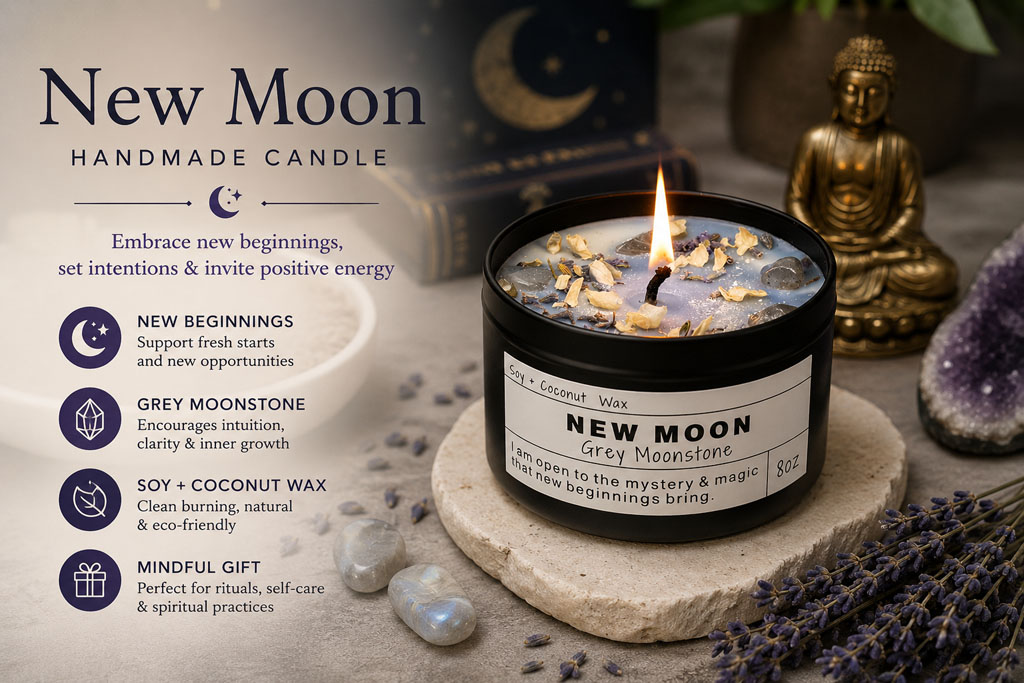 Moon Magic Candle Soy and Moonstone Candle