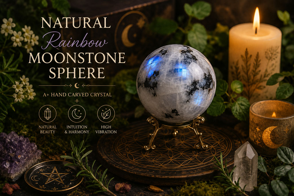 This rainbow moonstone is perfect for meditation and spiritual cleansing.