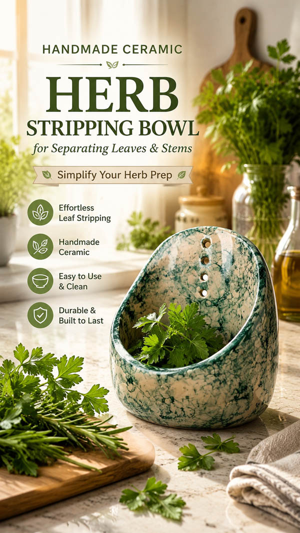 Ceramic Herb Stripping Bowl