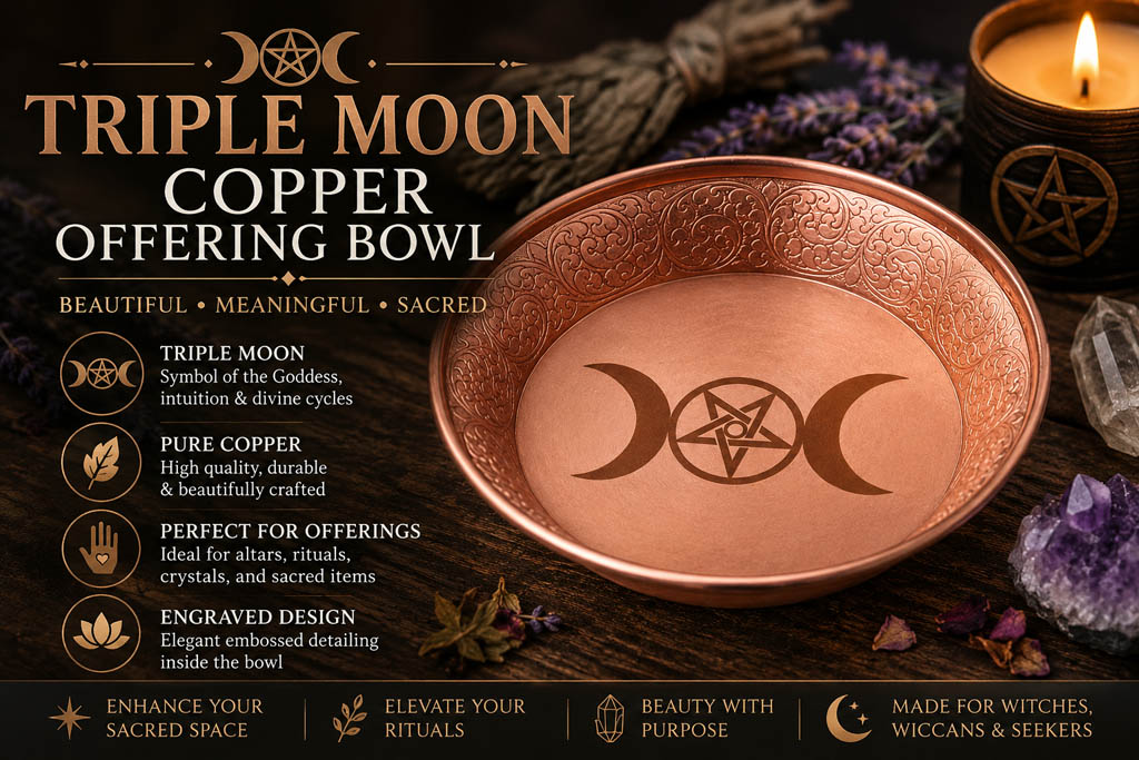 Triple Moon Copper Bowl