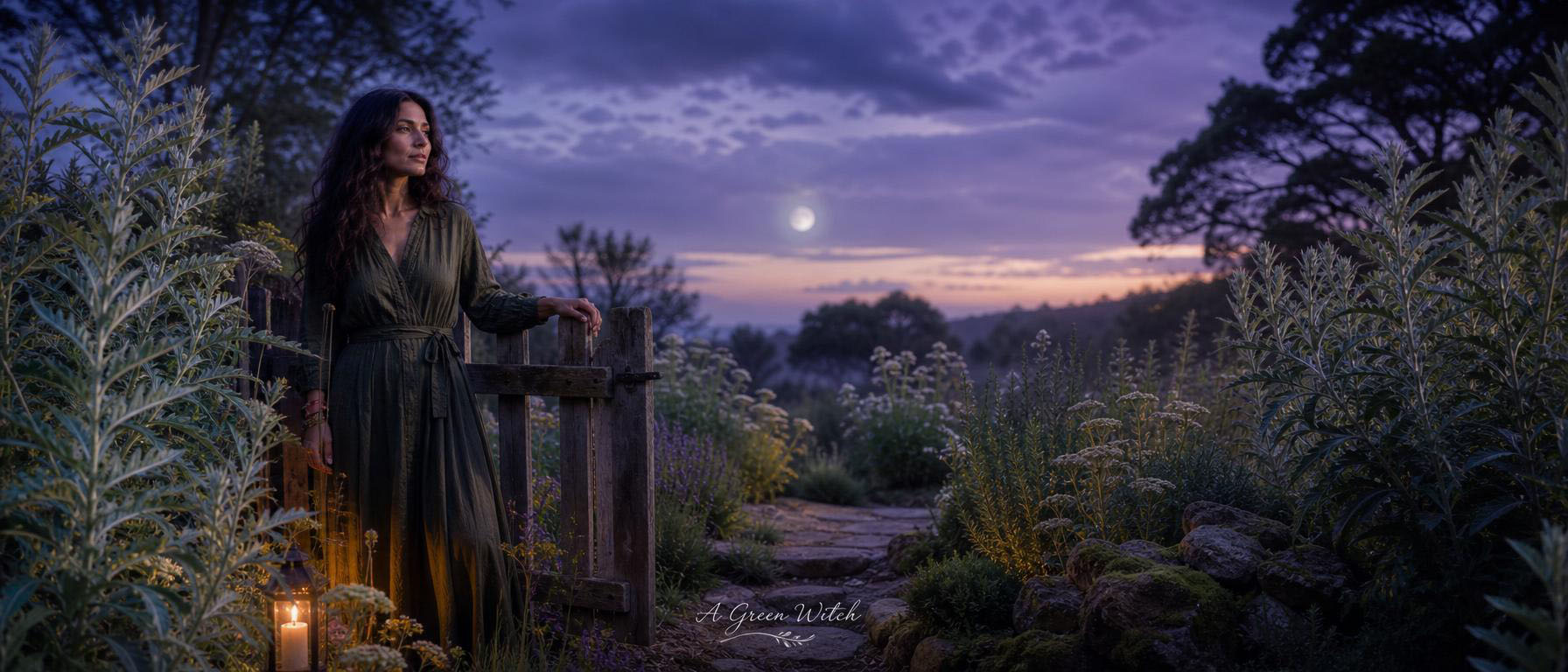 Mugwort for Green witches evening scene