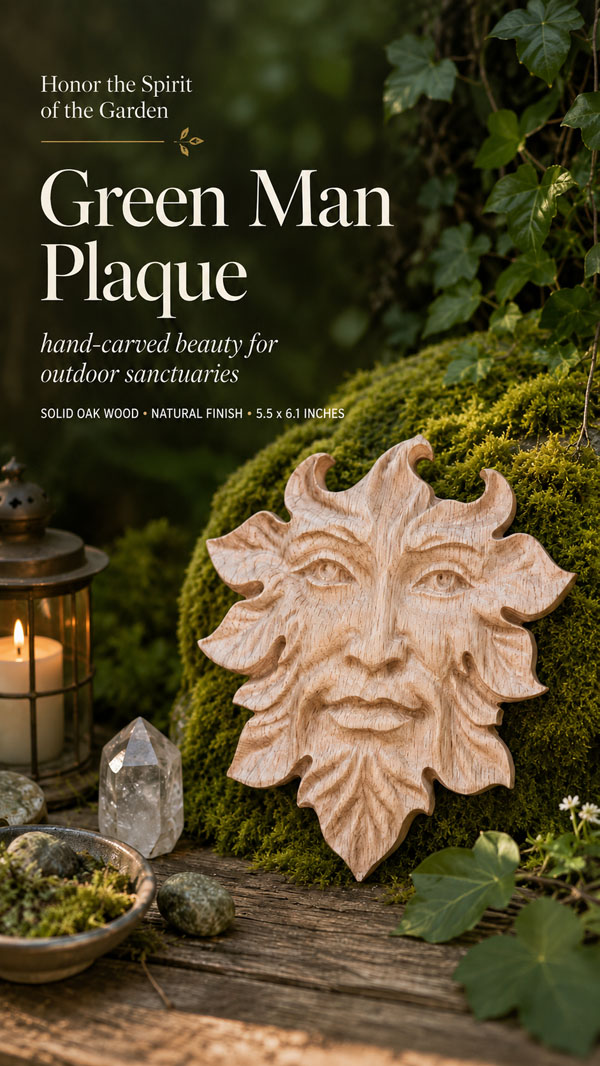 Green Man Plaque Oak